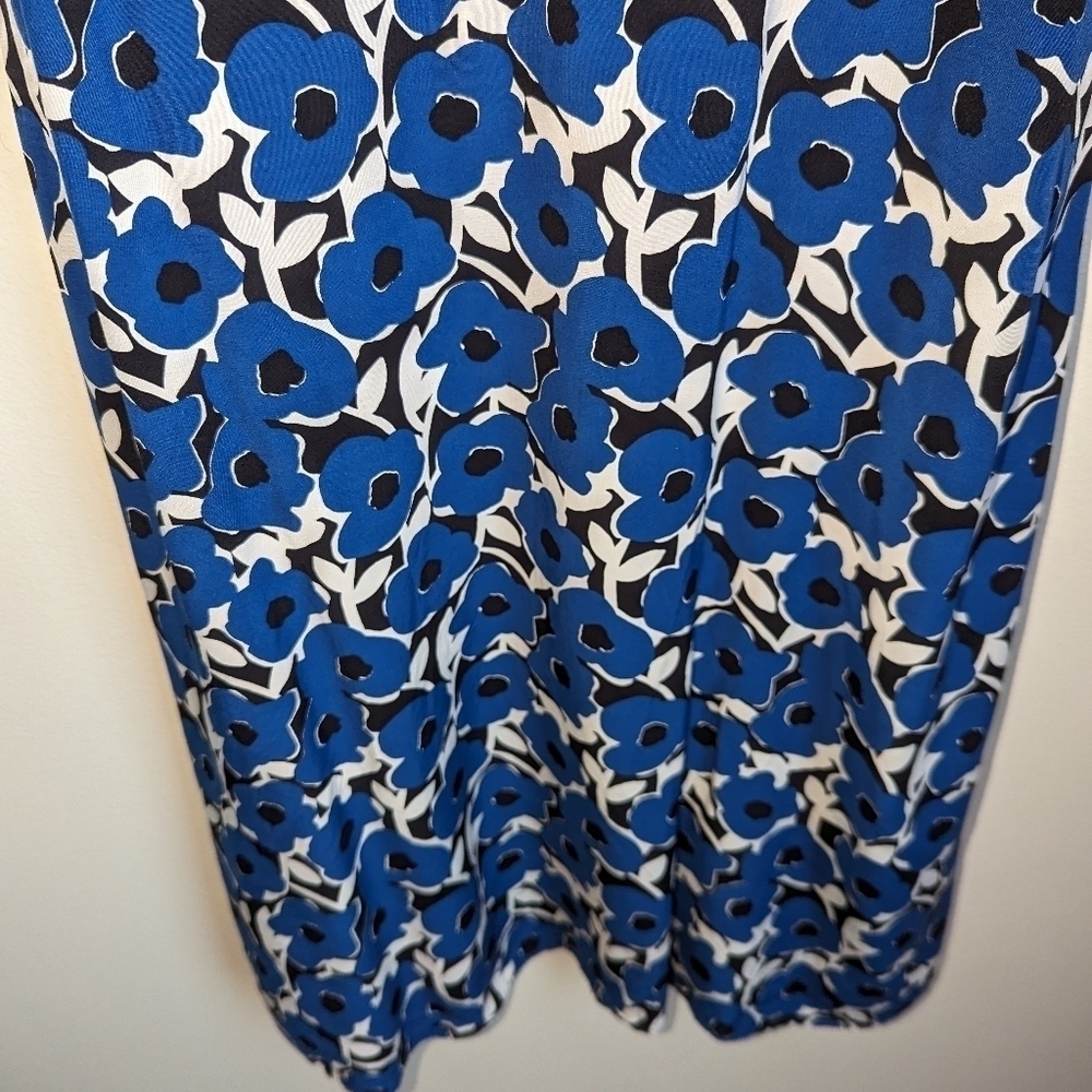 UNIQLO X CASSIE BYRNES Blue & White Florals Contemporary Mini Dress Size Large - Picture 5 of 13